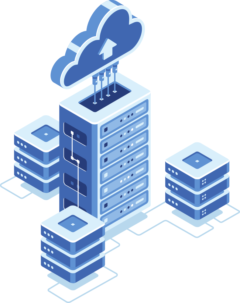 Migrazione cloud isometrico